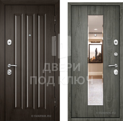 Входная металлическая дверь с зеркалом в коттедж ДПК-10387