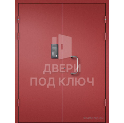 Подъездная глухая противопожарная дверь порошкового окраса ДПК-13843